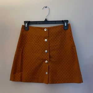 & Other Stories Button Up A-Line Mini Skirt, Orange, Size 4